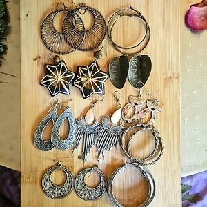 10 vintage bohemian fashion earrings costume jewelry